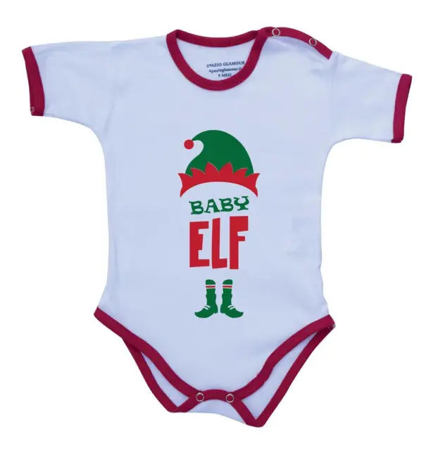 Body Neonato Baby Elf Elfo Natale 2017 Bambino Bambina Cotone