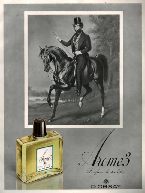 ▬► PUBLICITE ADVERTISING AD Arome 3 d'ORSAY Parfum Perfume 1951