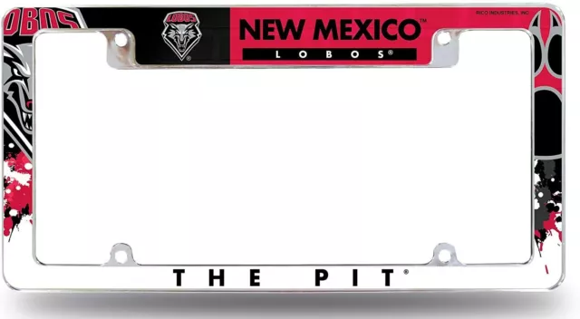 University of New Mexico Lobos Metal License License Plate Frame Tag Cover,...