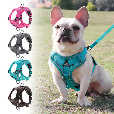 Reflective Mesh Dog Harness and Lead No Pull Front Clip Pet Walking Vest XS S M