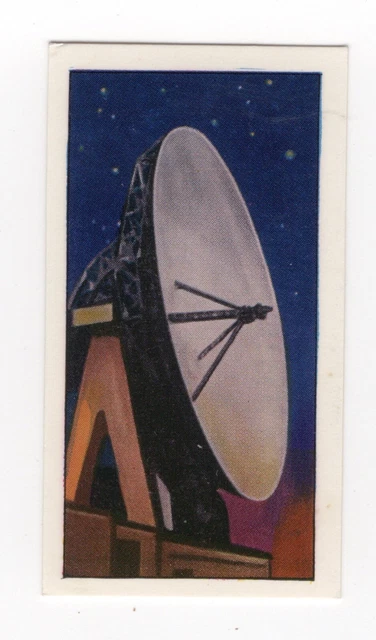 Tea card. Science in the 20th C. #20 Radio telescope Goonhilly Downs Cornwall UK