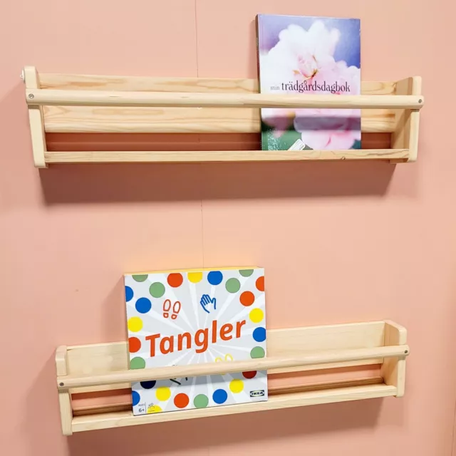 Ikea Flisat Children's Wall Book Storage Wooden 27.5 x 3.5 x 6.25" Cute for Kid