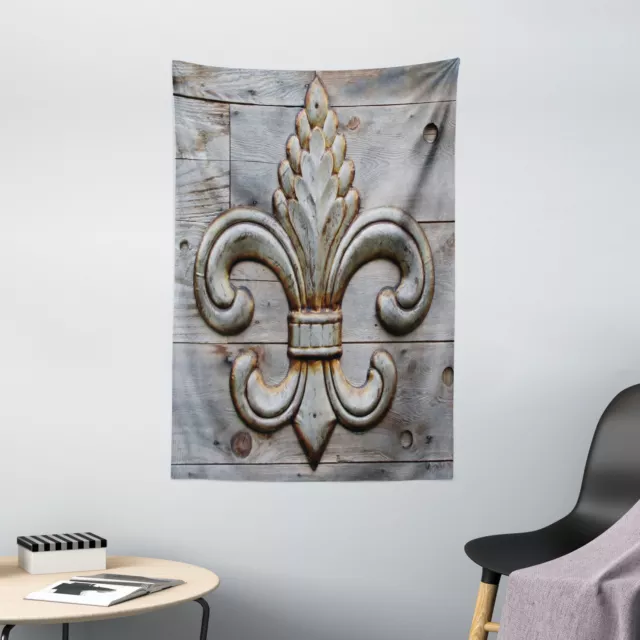 Fleur de Lis Tapisserie Panneau en bois