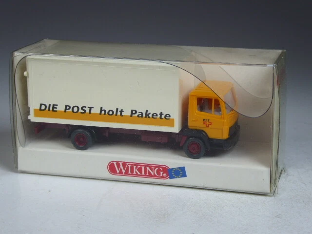 Wiking Schweiz 55204 Mercedes 814 Koffer LKW PTT die Post holt Pakete in OVP
