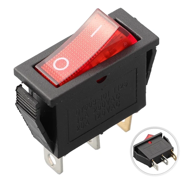 Rectangle Rocker Switch Long Toggle 1 3 BROCHES Rectangle Long Rocker Switch (Optional) Sur / Arrêt 3 KCD3 ...