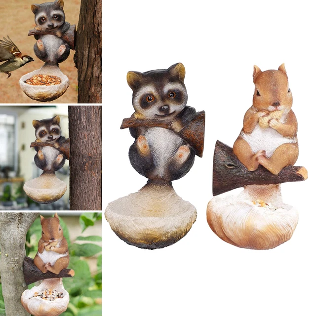 Nette Wand Montiert Tier Figur Vogel Feeder Hause Baum Dekorative Skulptur