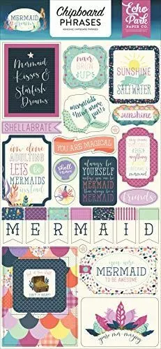 Echo Park Paper Mermaid Dreams Chipboard 6"X13"-Phrases