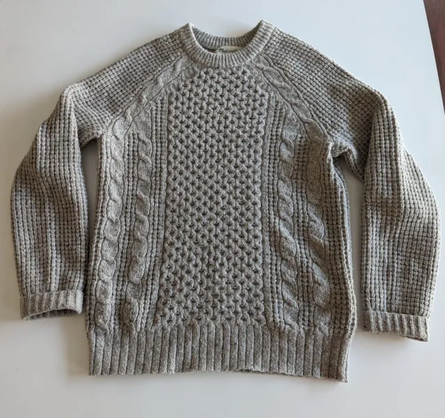 Madewell Donegal Cableknit Fisherman Merino Wool Alpaca Oatmeal Sweater XS/S