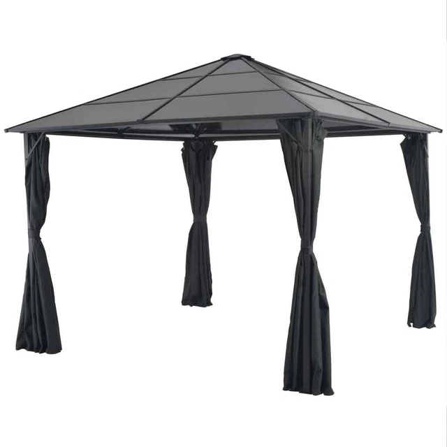 Gartenpavillon Schwarz Pavillon Partyzelt Festzelt Gartenzelt 4x3/3x3m vidaXL 2