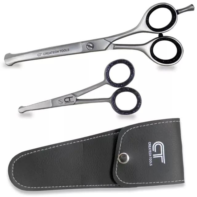 Pet Cat Dog Grooming Scissors Set, Stainless Steel Curved & Safety Round Tip