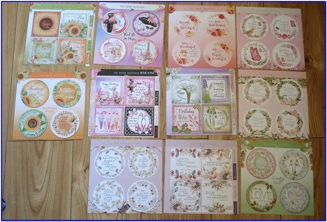 Paper Boutique Card Making Collection-Toppers/Sentiments & A4 Card Pack. Kit 2