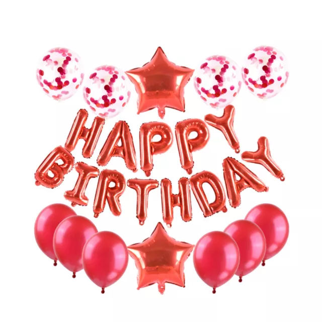 26 piezas globos de látex de cumpleaños papel de confeti kit decoraciones de fiesta