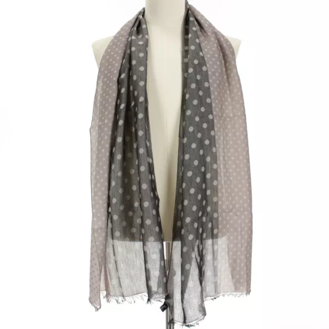 Italo Ferretti NWT Scarf in Gray/Black/White Polka Dots 100% Cotton