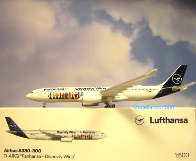 Herpa Wings 1:500 Airbus A330  Fanhansa D-AIKQ Lufthansa 537216 Modellairport500