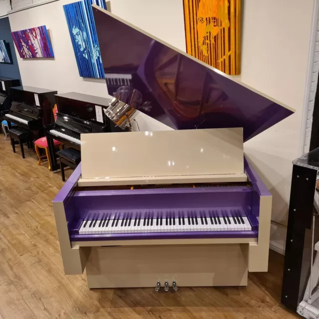Bespoke Interior Design Baby Grand Piano Latte | SHERWOOD PHOENIX PIANOS
