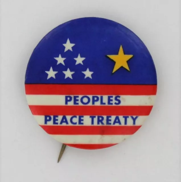 Vietnam War Protest Pin 1968 Peoples Peace Treaty Radical Left Activism P231