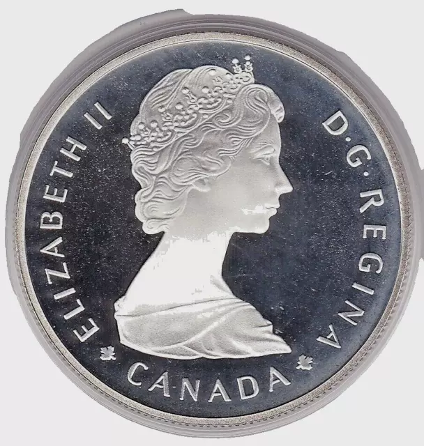 1985  Canada  Large  Silver  (50%)  Dollar  Coin  (Moose) / Encapsulated