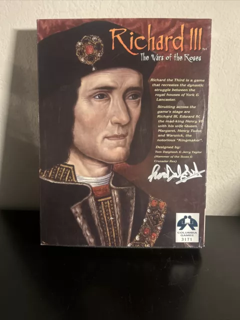 Columbia Games - Richard III: Wars Of The Roses- 100% Complete- Signed Box