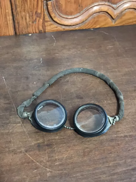 Vintage WWII Willson Motorcycle Aviator Pilot Goggles Eyeglasses Steampunk Rare!