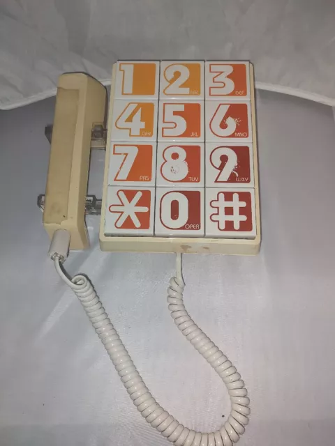 Vintage Retro 1970 Western Electric Big Button Telephone Serial #596535 Untested