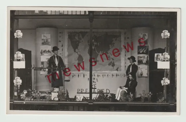 Girl Guide Week WW2 Shop Window Photograph Guiding is National Service RPPC 883J