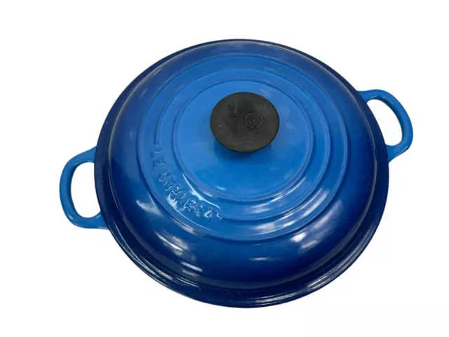 Le Creuset Gusseisen flach - blau - Größe 26 Ersatzteile oder Reparatur