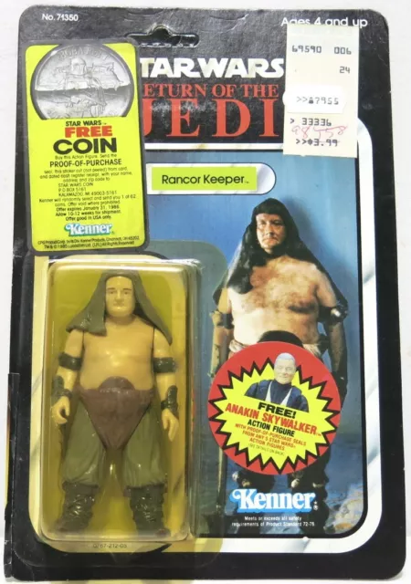 STAR WARS VINTAGE KENNER ROTJ 77bB RANCOR KEEPER MOC.