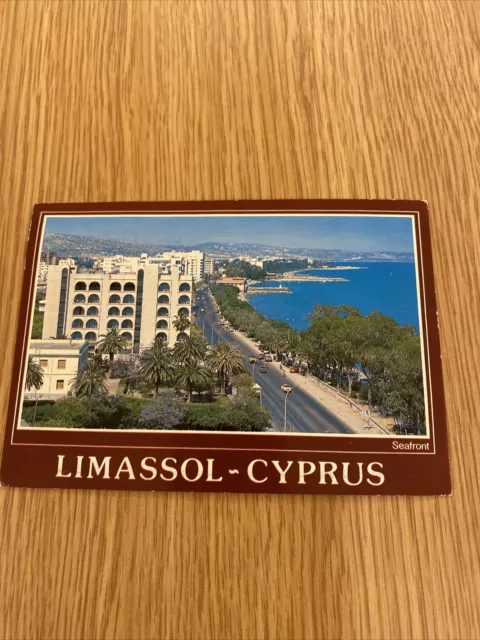 Postcard Cyprus, Limassol. Sea Front. Posted 1987