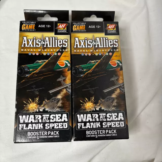 Axis & Allies War at Sea Flank Speed 2x Booster Packs! New Sealed! OOP!