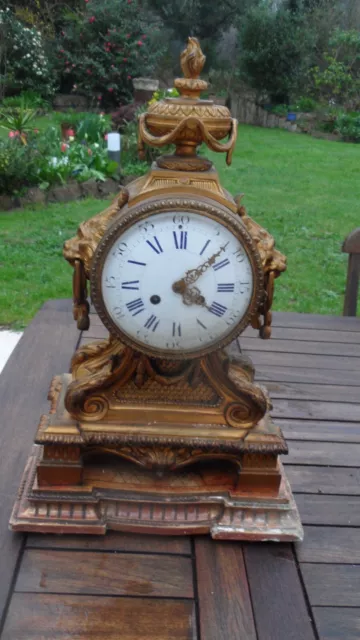 grande horloge francaise ancienne en bronze doré