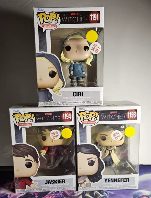 x3 The Witcher Funko Pop figure lot Ciri Jaskier Yennefer Video Game Netflix NEW