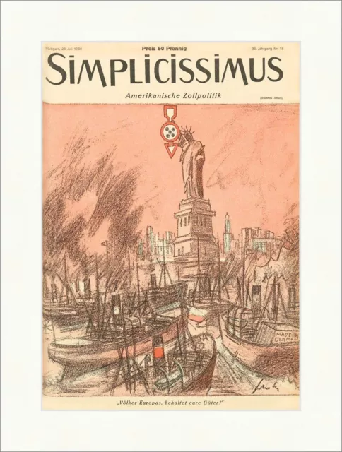 Titelseite der Nummer 18 von 1930 Wilhelm Schulz Zollpolitik Simplicissimus 1810