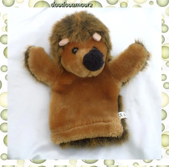 Doudou Peluche Marionnette Hérisson Marron CP International