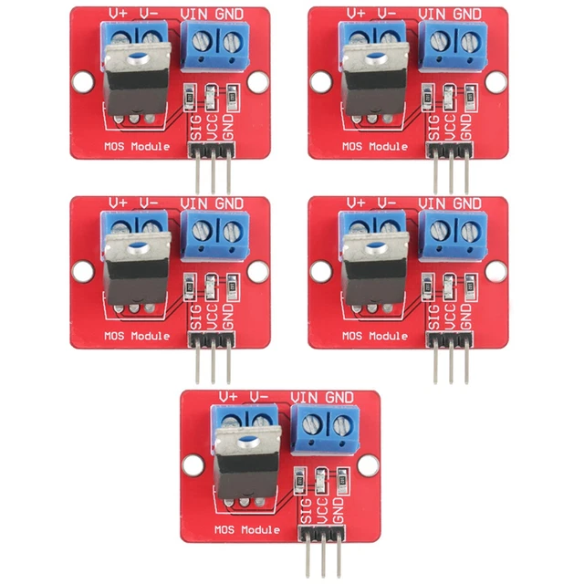 Module Driving Board 5X 3.3V/5V MOSFET Driver Modules PWM Output Driving Boards Output 0‑24V ...