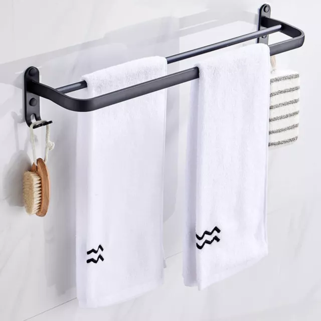 Badezimmer Doppel Handtuchhalter Ohne Bohren Wandmontage Handtuchstange Schwarz