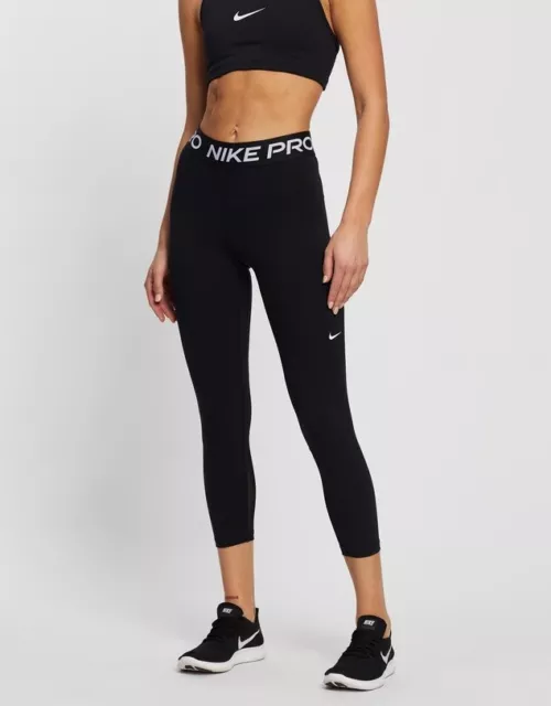 Nike Pro Black 365 Crop Leggings Size S Mesh Casual Active Activewear Womens