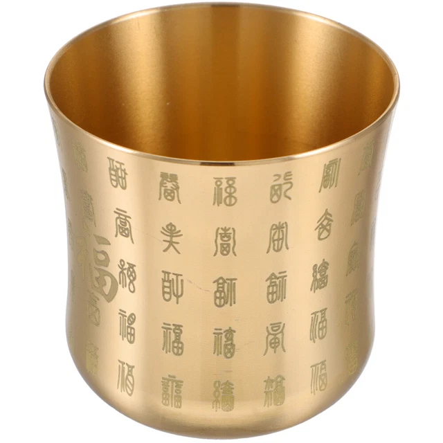 Taza de té estilo chino vintage tallada en cobre taza de té té té de té antigua
