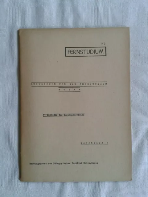 Lehrbrief für das Fernstudium Musik, Lehrbrief 3, DDR-Fachbuch 1962