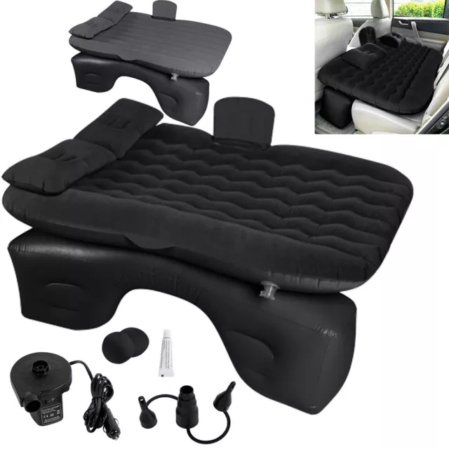 Inflatable Travel Car Mattress Air Bed Back Seat Sleep Rest Mat 2 Pillow Pump