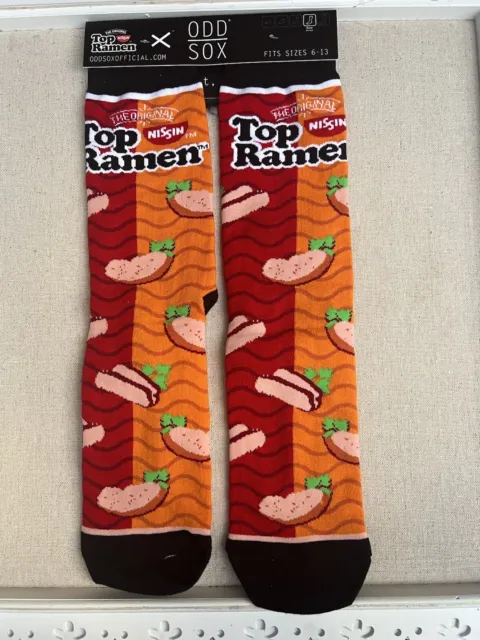 Odd Sox Official Top Ramen Noodles Novelty Crew Socks Men’s Size 6-13
