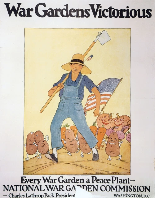 WWI 'Buy War Bonds' Farmers Vintage Style World War I Poster 48x36 inch