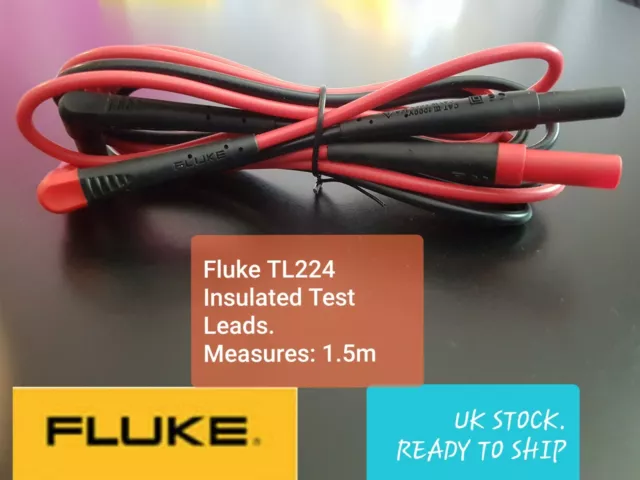 GENUINE FLUKE TL224 SUREGRIP INSULATED TEST LEAD. Measures 1.5 meters. NEW