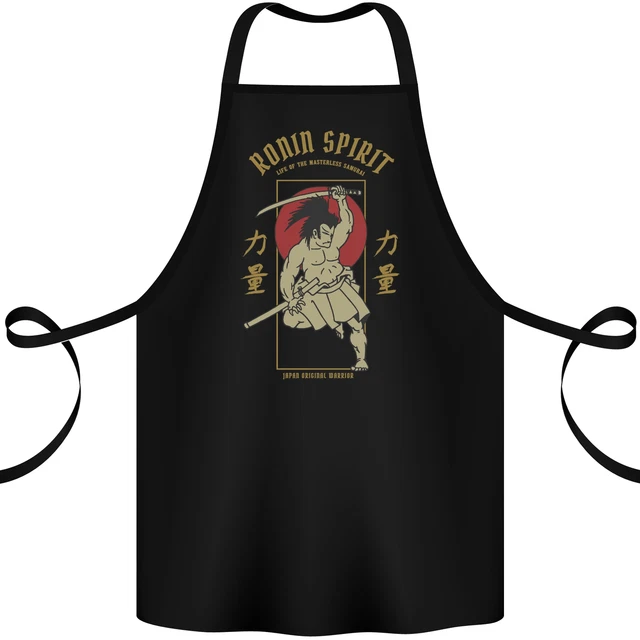 Ronin Spirit Samurai Japan Japanese Cotton Apron 100% Organic