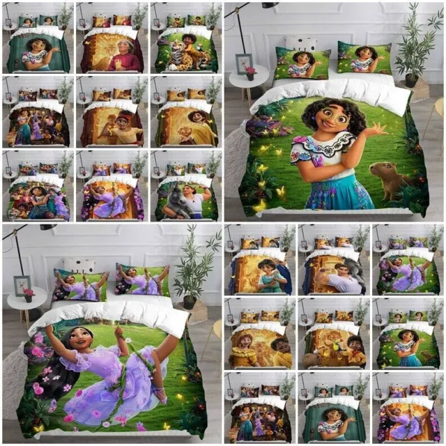 Encanto Duvet Cover Pillowcas Single Double Queen Mirabel Bedding Set Girls Gift