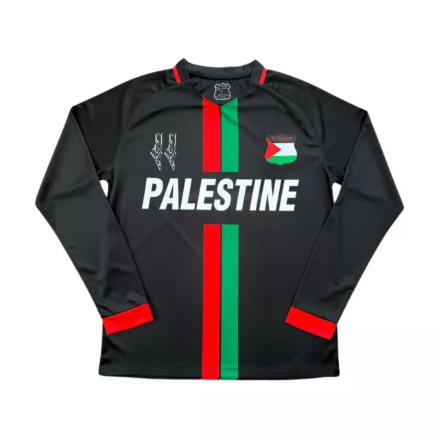 FC Palestina Black Centre Striped Full Sleeve Football Jersey