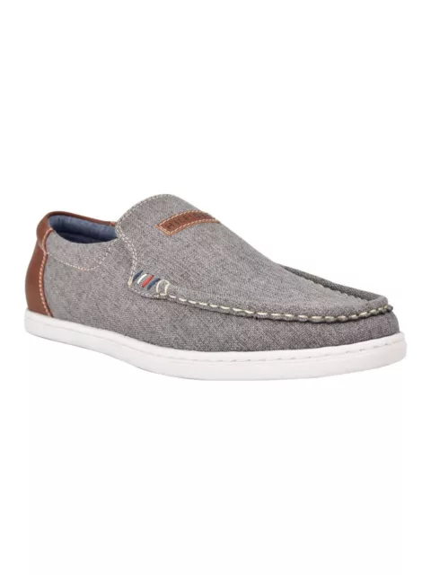 TOMMY HILFIGER MENS Gray Linen Carlid Round Toe Slip On Sneakers Shoes ...