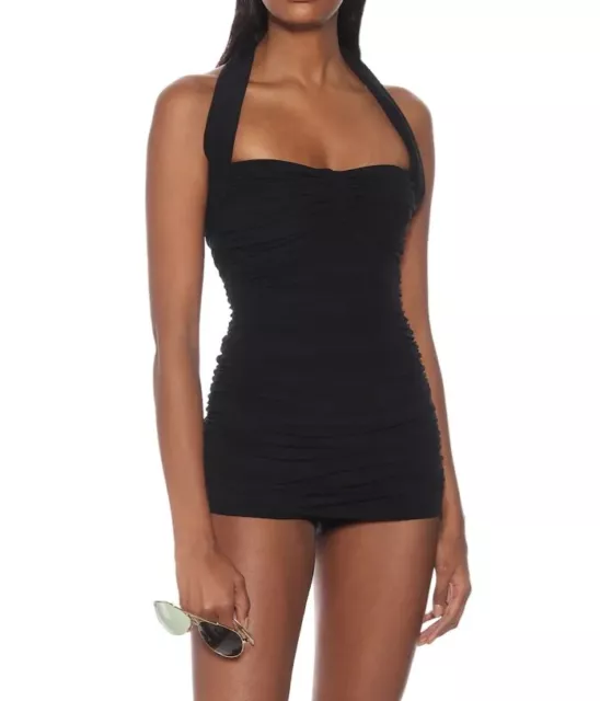 Nwt Norma Kamali Bill Mio Black Ruched One Piece Xxl Swimsuit