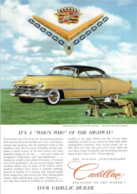 1952 Cadillac Sedan Color Photo Vintage Print Ad - E9B-16