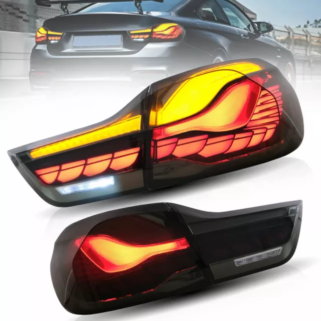 LED Smoked Tail Lights For 2014-2020 BMW 4Series M4 F82 F83 Sequential Rear Lamp