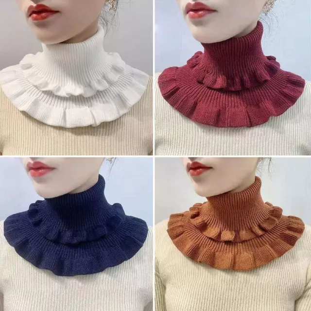 Winter Warm Windproof Scarf Knitted Fake Collar Turtleneck Neck Warmer